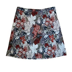 Margaret M Blue and Red Floral Skirt